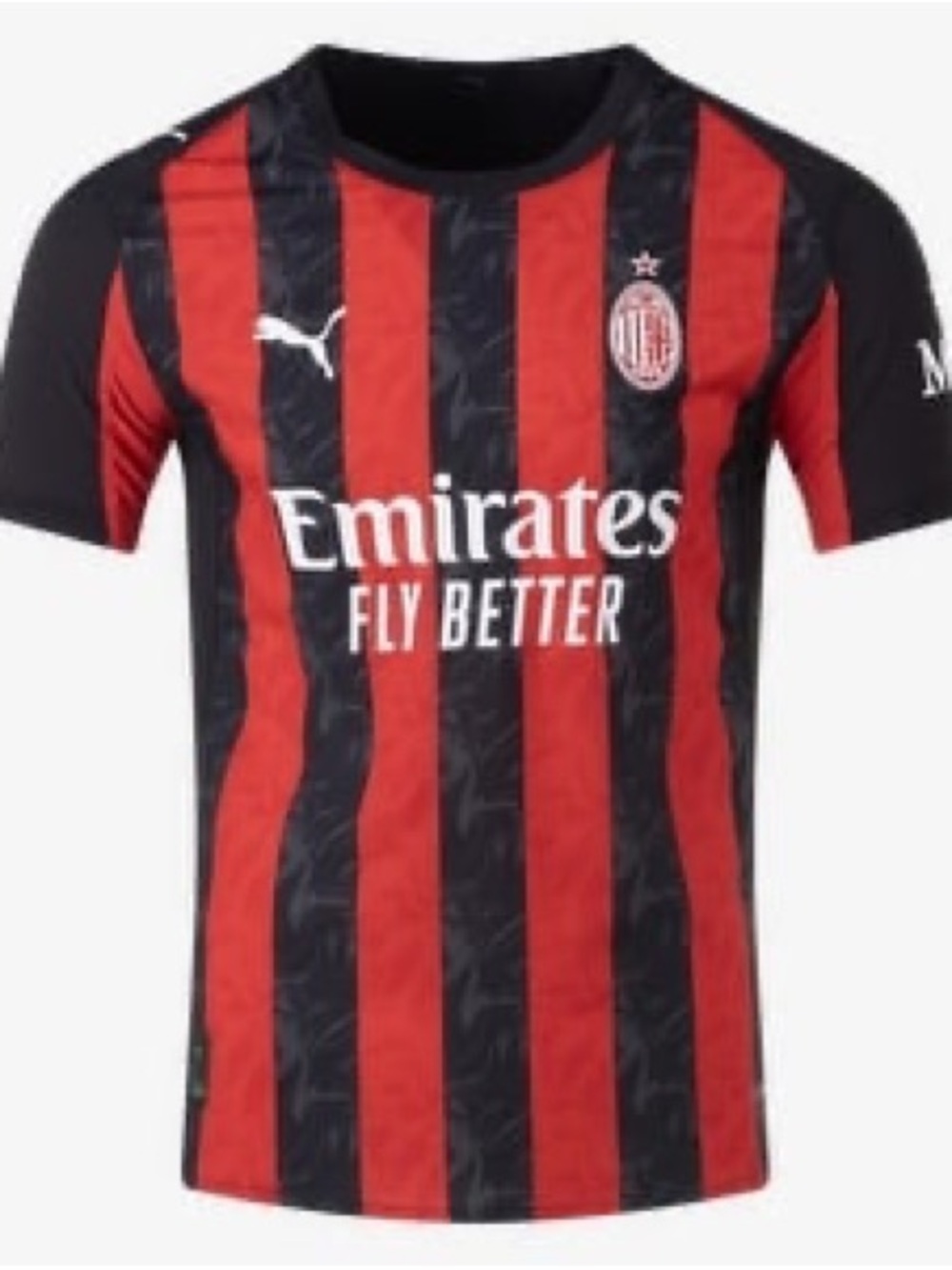 Brand New AC Milan Puma Red & Black Striped Soccer Jersey